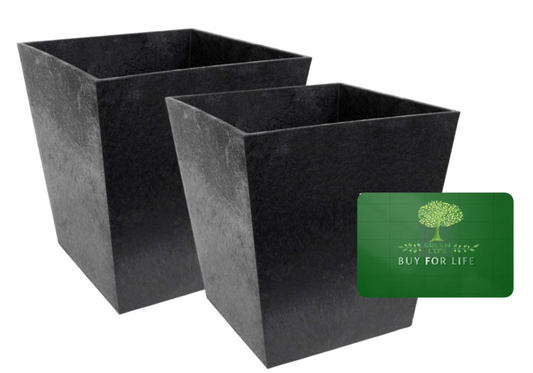 Primeur Eco Garden 33Cm Sonata Recycled Rubber Plant Pot Slate