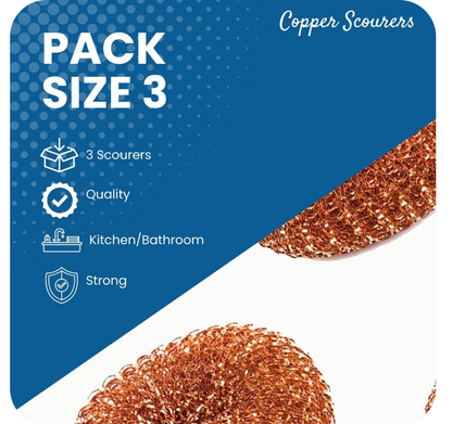 Copper Plated Scourers | 3 Pack | Tough & Abrhessive
