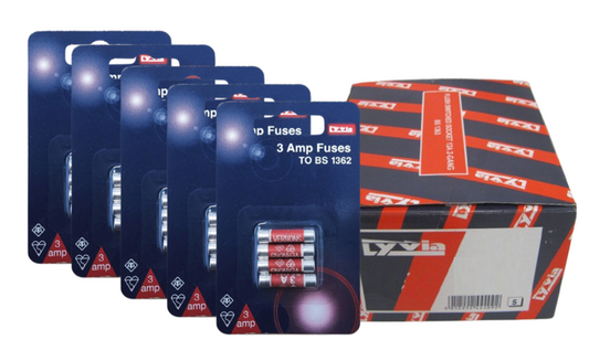 Lyvia Electrics 3 Amp Fuses to BS1362 Standard Pack Of 4