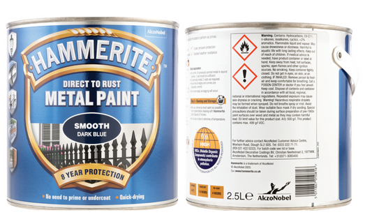 Hammerite 2.5L Direct To Rust Smooth Finish - Dark Blue