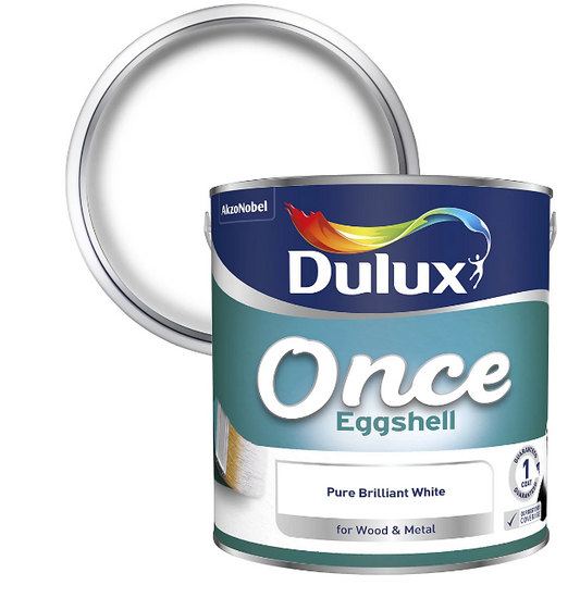 Dulux Once Eggshell Paint | Pure Brilliant White | 2.5Litre