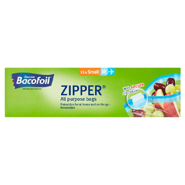 Bacofoil Zipper Bag 200 x 150mm {15's} - UK BUSINESS SUPPLIES