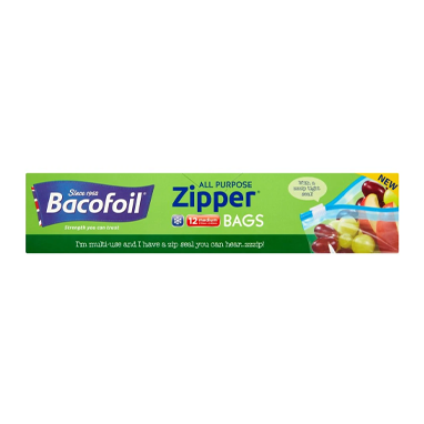 Bacofoil Zipper Bag Medium 270mm x 240mm {12 Bags}