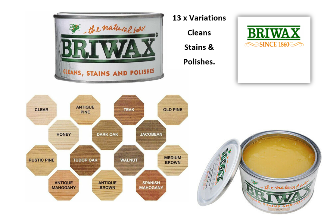 Briwax Original Wax Furniture Polish Cleaner Restorer 400g {Spanish Mahogany}