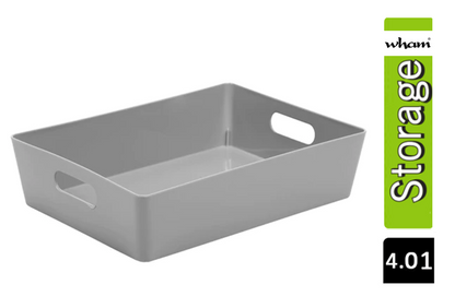Wham Grey Rectangular Studio Basket 4.01 2 Litre
