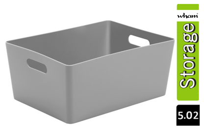 Wham Grey Rectangular Studio Basket 5.02 11.5 Litre