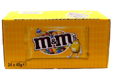 M&M Chocolate Peanuts 24 x 45g Bags - UK BUSINESS SUPPLIES