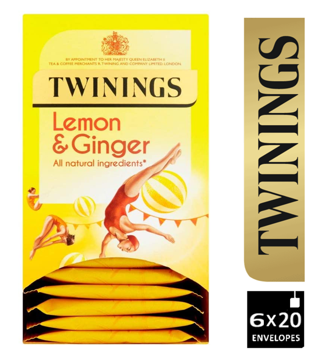 Twinings Lemon and Ginger Fruit Infusion Tea Bags (Pack of 20) F09613 - UK BUSINESS SUPPLIES