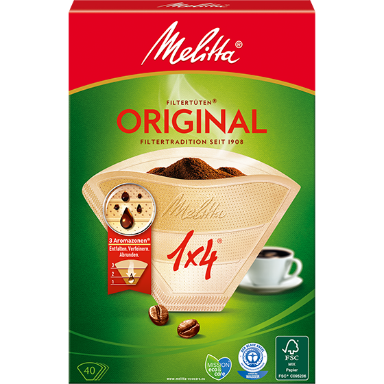 Melitta Coffee Filter Papers Size 1x4 {40 Pack} Naturally 100% compostable