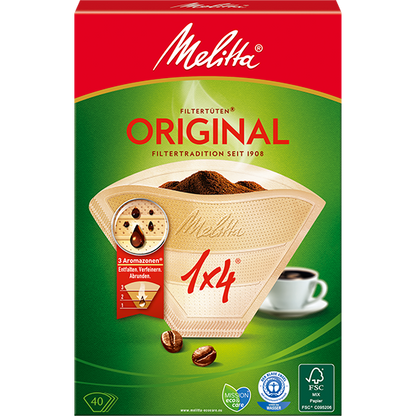 Melitta Coffee Filter Papers Size 1x4 {40 Pack} Naturally 100% compostable