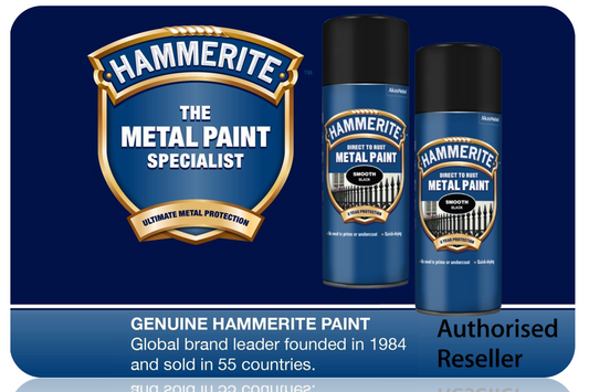 Hammerite Spray Paint for Metal | Direct to Rust Exterior Metal Paint | Smooth Finish BLACK 400m