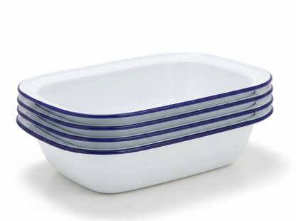 Falcon Enamel Oblong Pie Dish |  Blue and White | 26cm