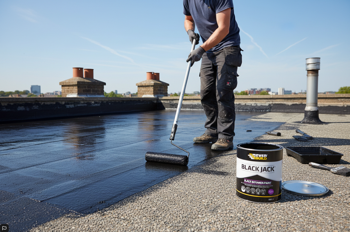 Everbuild Black Jack 901 Bitumen Paint | Solvent Based | Black | 2.5 Litre