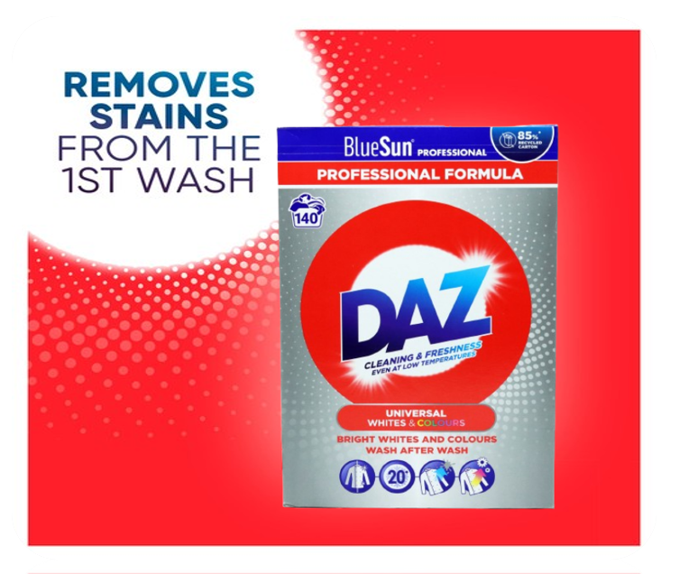Daz Professional Washing Soap Powder 140 Washes 8.4kg | Whites & Colours