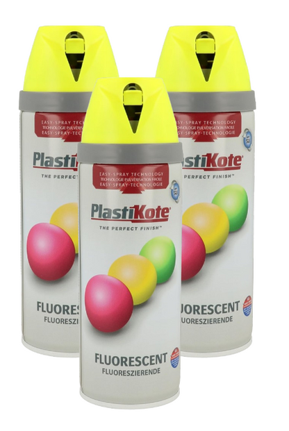 PlastiKote Twist & Spray Fluorescent Yellow 400ml