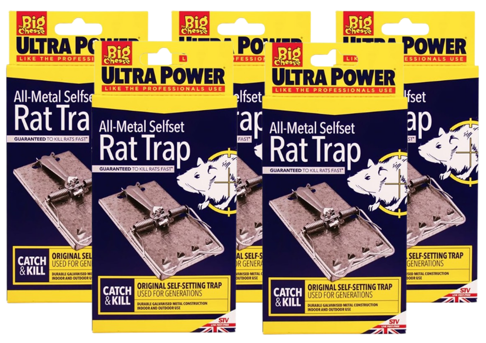 The Big Cheese Ultra Power All-Metal Selfset Rat Trap | Weatherproof | Galvanised