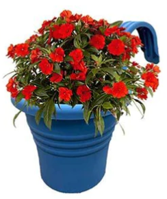 Fixtures Hang Easy Single Eco Planter | Fence or Balcony Hook on Planters | Blue