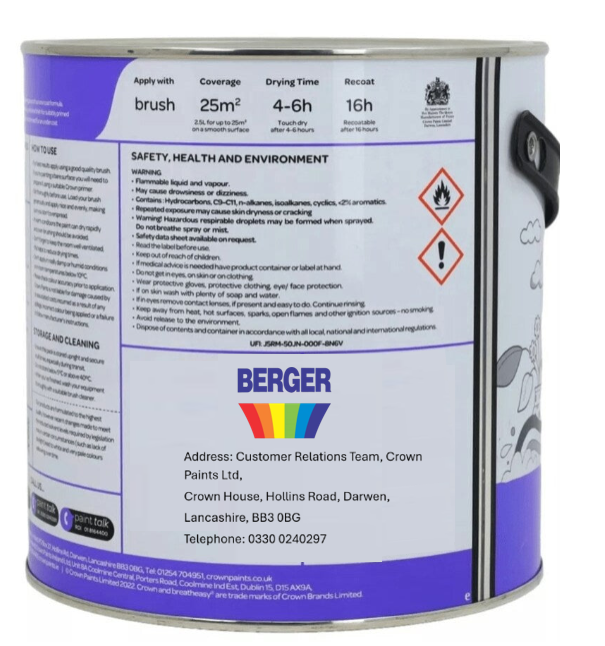 Berger {Crown Paints} Matt | Brilliant White | 1 x 1L