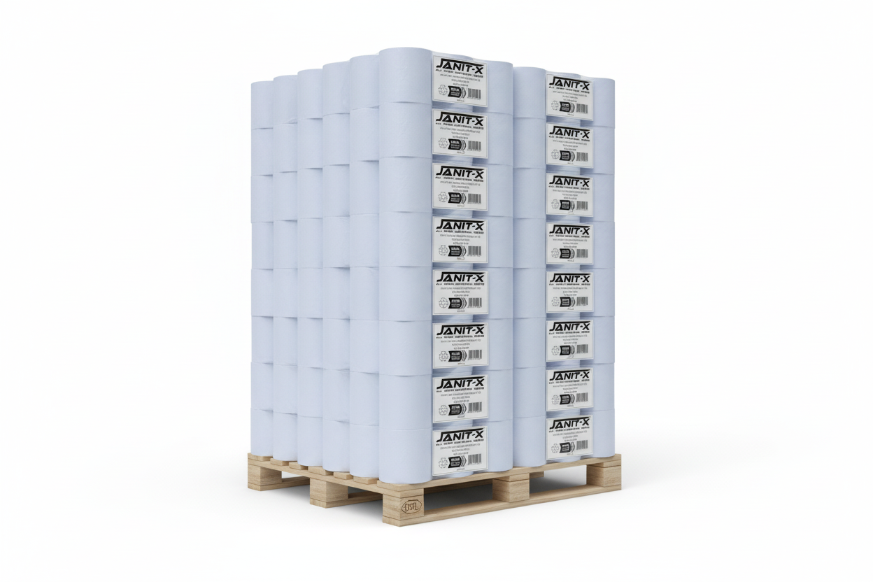 Janit-X Eco 100% Recycled XL Centrefeed Rolls Blue 6 x 150m CHSA Accredited