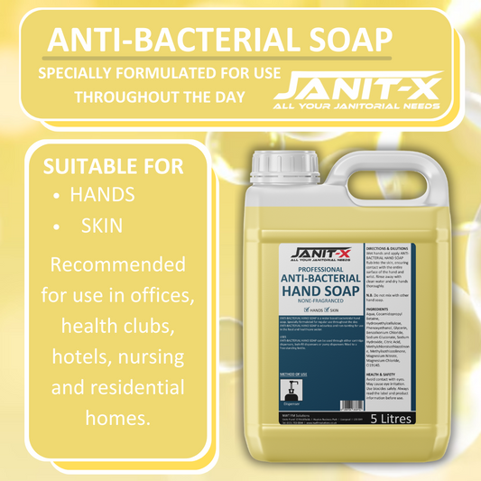 Janit-X Professional Anti-Bacterial Hand Soap 5L Fragrance Free for Food Handling