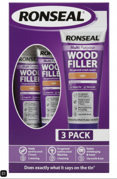 Ronseal  Multi-Purpose Wood Filler Tube | Light | 1 x 325g Tube
