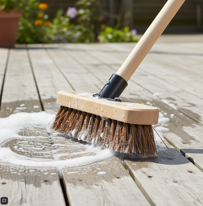 Castledale Wooden Deck Scrubbing Brush Head 9" {23cm} With Bassine Fibres