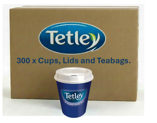 Tetley On The Go 300's - Includes Cups, Teabags, & Lids