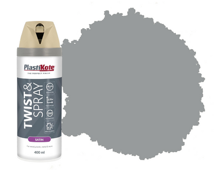 Plasti-Kote 400Ml Premium Spray Paint Satin - Warm Grey