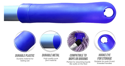 Janit-X 54" Aluminium Mop Handle Colour Coded RED - UK BUSINESS SUPPLIES