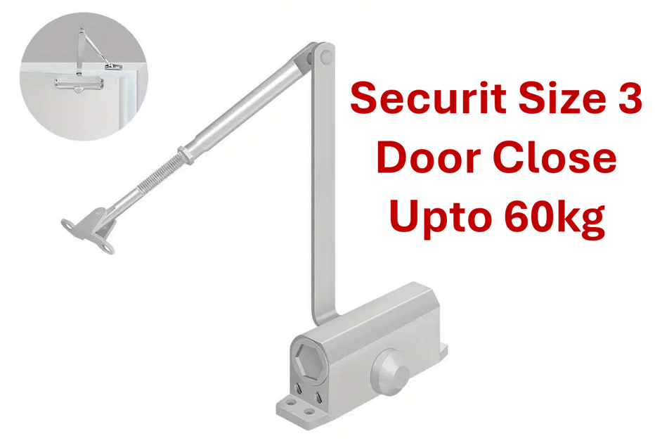 Securit Overhead Door Closer | Size 3 | Doors upto 60kg | Tested to BS EN1154