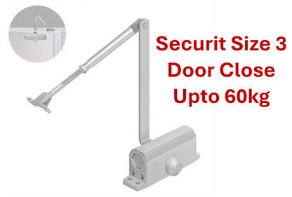 Securit Overhead Door Closer | Size 3 | Doors upto 60kg | Tested to BS EN1154