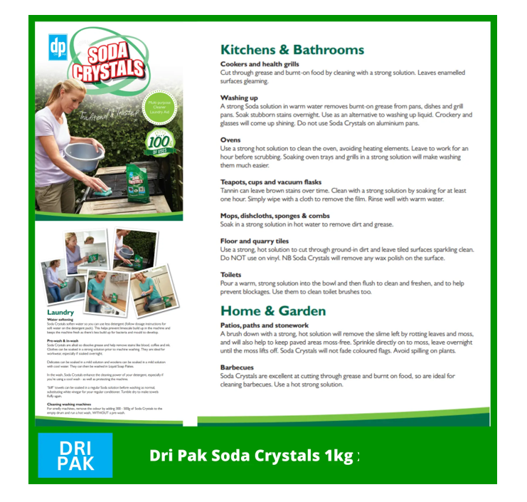 Dri-Pak Cleaning Soda Crystals - 1kg