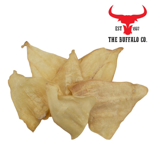 The Buffalo Co: Buffalo Ears Dog Treats | 100% Natural | Min 5" Long | 20 Box