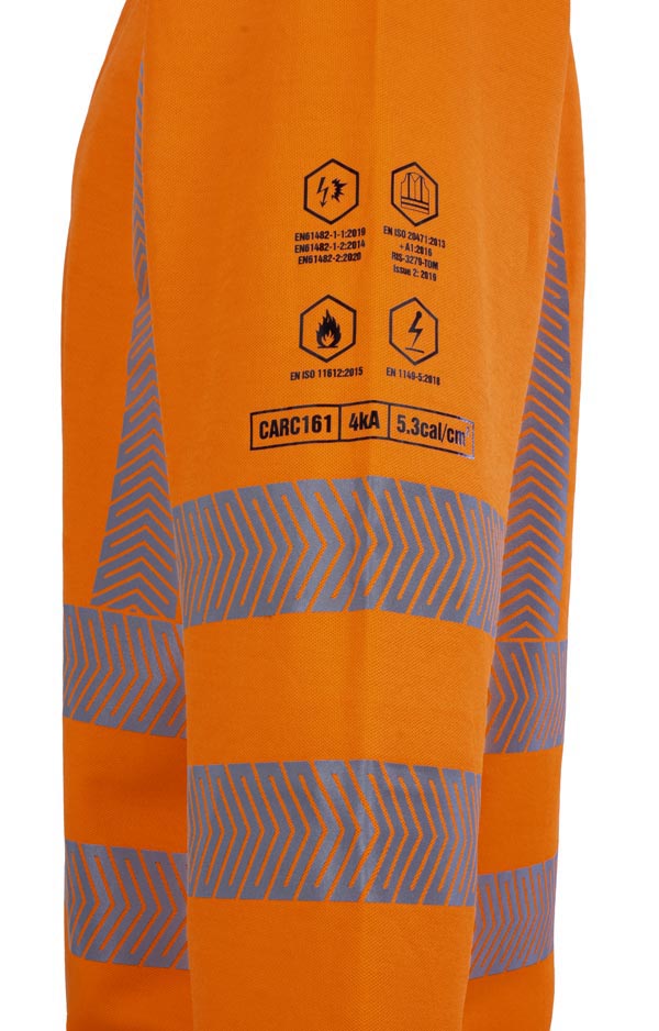 High Visibility Arc Flash Polo Shirt Orange ALL SIZES