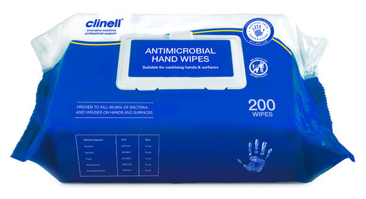 Clinell Antimicrobial Hand Wipes Box of 200