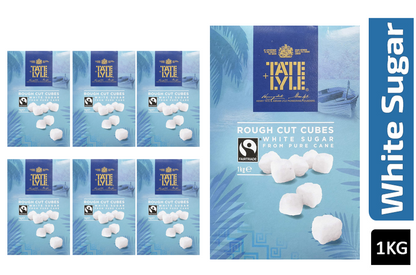Tate & Lyle Rough Cut Fairtrade White Sugar Cubes 1kg - UK BUSINESS SUPPLIES