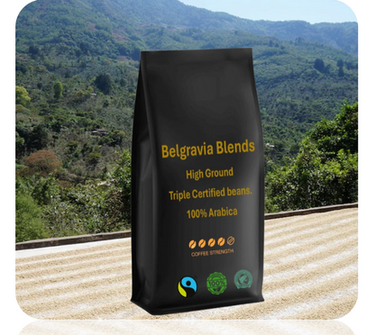 Belgravia High-Ground Blend 1kg Fairtrade/Organic & Rainforest Alliance Certified Coffee Beans, 100%