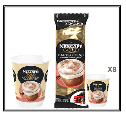 Nescafe &Go! Gold Cappuccino 8 x 12oz Cups - UK BUSINESS SUPPLIES
