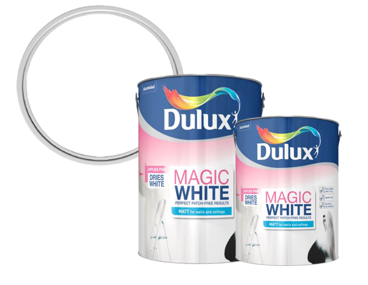 Dulux Magic White Matt Emulsion Paint - Pure Brilliant White - 2.5 Litre,