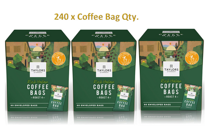 Taylors of Harrogate Rich Italian Coffee Bags Pack 80s - UK BUSINESS SUPPLIES
