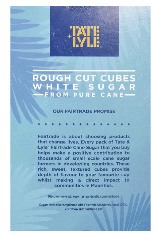 Tate & Lyle Rough Cut Fairtrade White Sugar Cubes 1kg - UK BUSINESS SUPPLIES