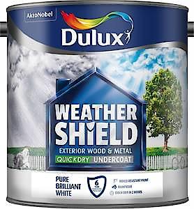 Dulux Weather Shield Quick Dry Undercoat Paint, 2.5 L - Pure Brilliant White