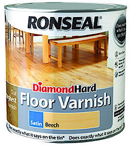 Ronseal Diamond Hard Floor Varnish Dark Oak Satin 2.5L