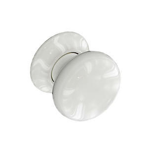 Securit Ceramic Door Knobs White (Pair) - 60Mm