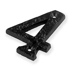 Securit Antique Wrought Iron Effect Black No 4 Door Number