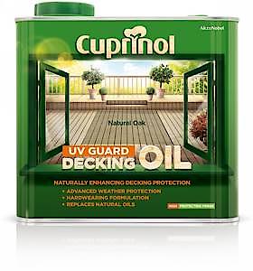 Cuprinol UV Guard | Natural Oak | UV Resistant | Decking Wood Oil, 2.5Litre