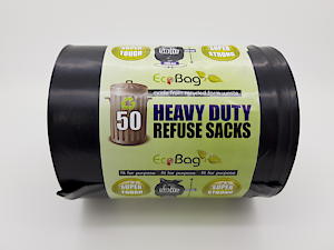 Ecobag - 50 Pack Heavy Duty Bin Bags - 50L - 35 Microns