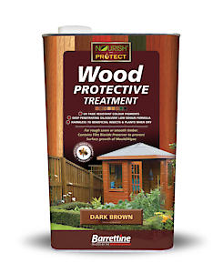 Barrettine Wood Protective Treatment | Fade Resistant | 5 Litre | Dark Brown