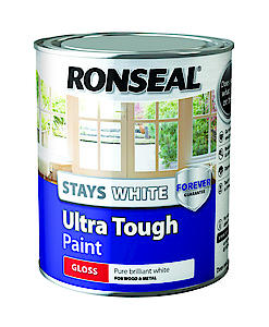 Ronseal Stays White Ultra Tough Gloss Paint, 750ml