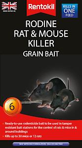 Rentokil Rodine Rat & Mouse Killer Grain Bait 6's
